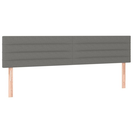 Letto a Molle Materasso e LED Grigio Scuro 180x200cm in Tessuto