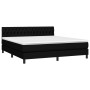 Letto a Molle con Materasso e LED Nero 180x200cm in Tessuto