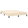 Letto a Molle con Materasso e LED Crema 140x190 cm in Tessuto