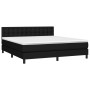 Letto a Molle con Materasso e LED Nero 180x200cm in Tessuto