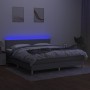 Letto a Molle Materasso e LED Grigio Chiaro 160x200 cm Tessuto