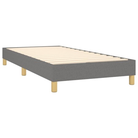 Letto a Molle Materasso e LED Grigio Scuro 80x200 cm in Tessuto