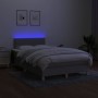 Letto a Molle Materasso e LED Grigio Chiaro 120x200 cm Tessuto