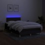 Letto a Molle con Materasso e LED Nero 120x200cm in Tessuto