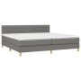 Letto a Molle Materasso e LED Grigio Scuro 200x200cm in Tessuto