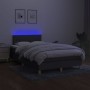 Letto a Molle Materasso e LED Grigio Scuro 120x200cm in Tessuto