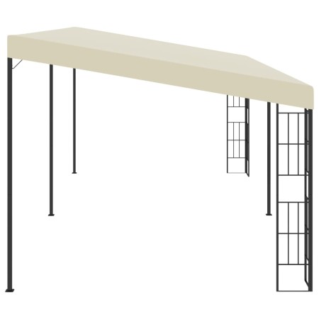 Gazebo a Parete 3x6 m Crema in Tessuto