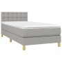 Letto a Molle Materasso e LED Grigio Chiaro 100x200 cm Tessuto