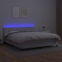 Giroletto Molle con Materasso e LED Bianco 180x200cm Similpelle