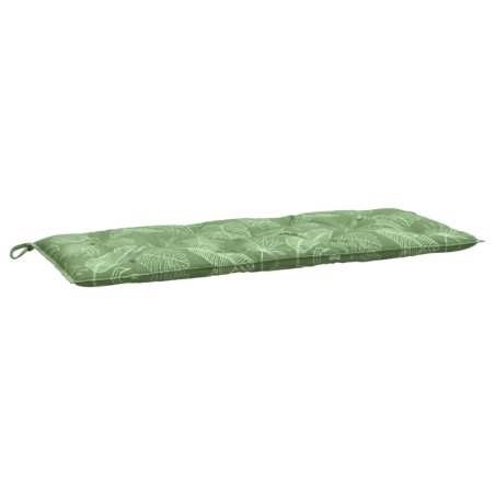 Cuscini Panca Giardino 2 pz Motivo a Foglie 120x50x7 cm Tessuto