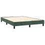 Letto a Molle con Materasso e LED Verde Scuro 140x200cm Velluto