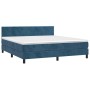 Letto a Molle con Materasso e LED Blu Scuro 180x200 cm