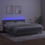 Letto a Molle Materasso e LED Grigio Chiaro 180x200 cm Velluto