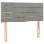Letto a Molle Materasso e LED Grigio Chiaro 100x200 cm Velluto
