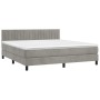 Letto a Molle Materasso e LED Grigio Chiaro 180x200 cm Velluto