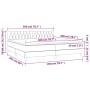 Letto a Molle con Materasso e LED Grigio Scuro 200x200 cm