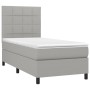 Letto a Molle Materasso e LED Grigio Chiaro 90x200 cm Tessuto