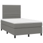 Letto a Molle Materasso e LED Grigio Scuro 120x200cm in Tessuto