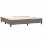 Letto a Molle Materasso e LED Grigio Scuro 200x200cm in Tessuto