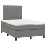 Letto a Molle Materasso e LED Grigio Scuro 120x200cm in Tessuto