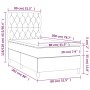Letto a Molle Materasso e LED Grigio Chiaro 80x200 cm Tessuto