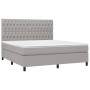 Letto a Molle Materasso e LED Grigio Chiaro 180x200 cm Tessuto