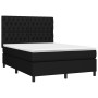 Letto a Molle con Materasso e LED Nero 140x200 cm in Tessuto