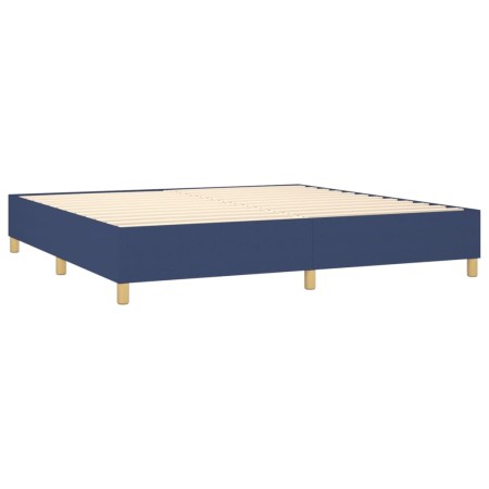 Letto a Molle Materasso e LED Blu 200x200cm in Tessuto