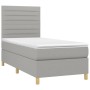 Letto a Molle Materasso e LED Grigio Chiaro 80x200 cm Tessuto