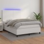 Giroletto Molle con Materasso e LED Bianco 140x190cm Similpelle