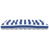 Cuscino per Pallet Strisce Bianche e Blu 120x80x12cm in Tessuto