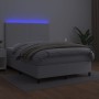 Giroletto Molle con Materasso e LED Bianco 140x190cm Similpelle