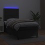 Giroletto a Molle con Materasso e LED Nero 90x190 cm Similpelle