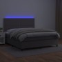 Giroletto Molle con Materasso e LED Grigio 160x200cm Similpelle