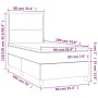 Letto a Molle Materasso e LED Grigio Chiaro 90x190 cm Velluto