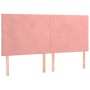 Letto a Molle con Materasso e LED Rosa 200x200 cm in Velluto