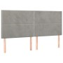 Letto a Molle Materasso e LED Grigio Chiaro 180x200 cm Velluto