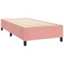 Letto a Molle con Materasso e LED Rosa 100x200 cm in Velluto