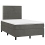 Letto a Molle con Materasso e LED Grigio Scuro 120x200 cm