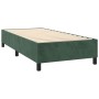 Letto a Molle con Materasso e LED Verde Scuro 100x200cm Velluto