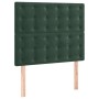 Letto a Molle con Materasso e LED Verde Scuro 100x200cm Velluto