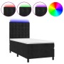 Letto a Molle con Materasso e LED Nero 80x200 cm in Velluto