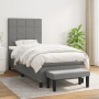 Giroletto a Molle con Materasso Grigio Scuro 90x190 cm Tessuto
