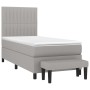 Giroletto a Molle con Materasso Grigio Chiaro100x200 cm Tessuto