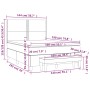 Giroletto a Molle con Materasso Nero 140x190 cm in Tessuto