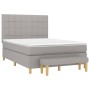 Giroletto a Molle con Materasso Grigio Chiaro 140x200cm Tessuto