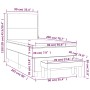 Giroletto a Molle con Materasso Grigio Chiaro 90x200 cm Velluto