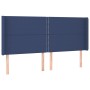 Letto a Molle con Materasso e LED Blu 180x200 cm in Tessuto
