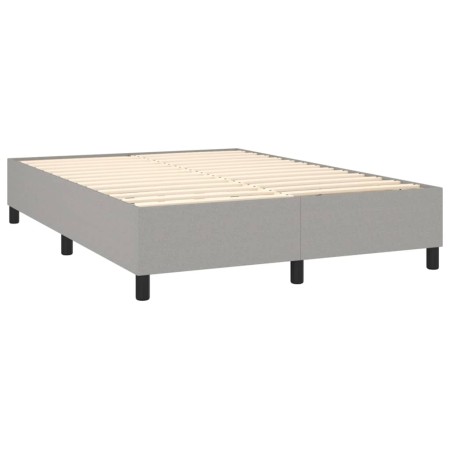 Letto a Molle Materasso e LED Grigio Chiaro 140x200 cm Tessuto