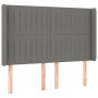 Letto a Molle Materasso e LED Grigio Scuro 140x190cm in Tessuto